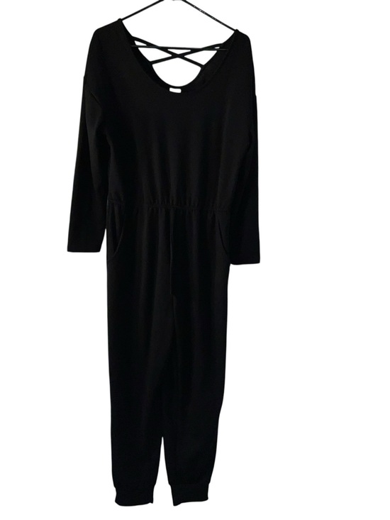 No Boundaries Pants - No Boundaries Black Cross-Back Jumpsuit